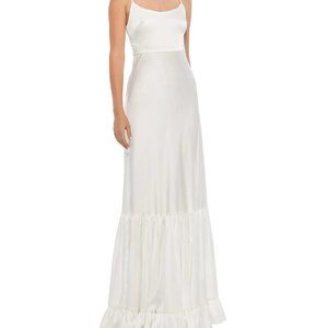 Satin Ruffle Trim Dress NWT